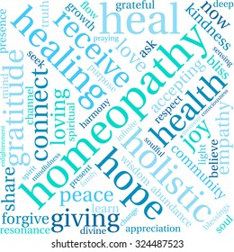 Homeopathy word cloud on a white background. 