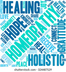 Homeopathy word cloud on a white background. 