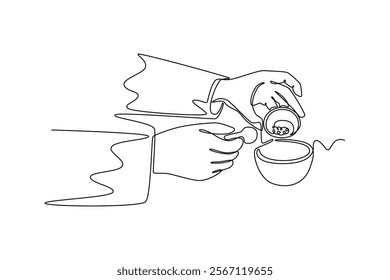 Homeophaty concept. Single line draw design vector graphic illustration.	