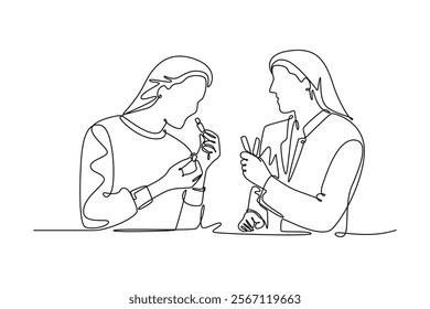 Homeophaty concept. Single line draw design vector graphic illustration.	