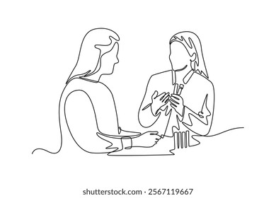 Homeophaty concept. Single line draw design vector graphic illustration.	