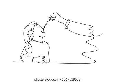 Homeophaty concept. Single line draw design vector graphic illustration.	
