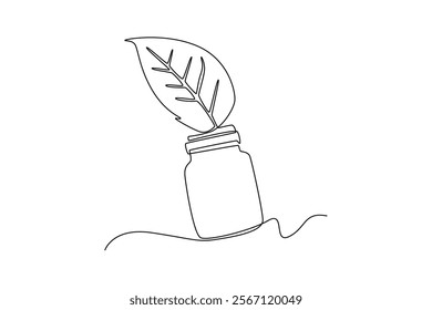 Homeophaty concept. Single line draw design vector graphic illustration.	