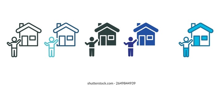 Homeowner Icon Set Multiple Style Of
