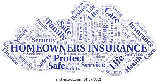 Homeowners Insurance word cloud vector made with text only