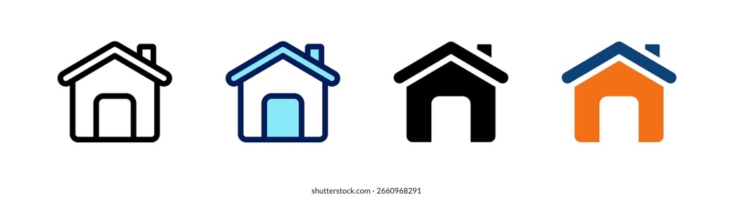 Homepage Conjunto de Vector de estilos múltiples de todo en uno Icon