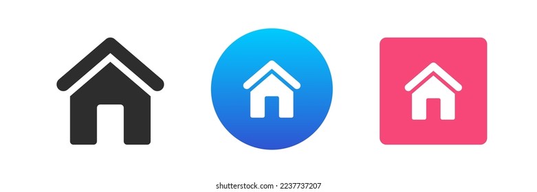 Homepage Building Hauptseite Schaltfläche Cyberspace Immobilien-Architektur Symbol Set Vektorgrafik. Website-Design für die Internetnavigation für Wohnhäuser