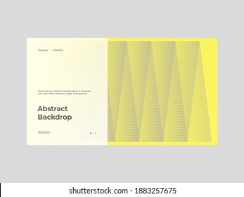Homepage design with abstract illustration. Linear geometric ornament. Yellow and gray palette of 2021. Creative stylish texture. EPS10 vector.