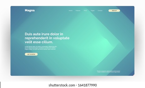 Homepage, landing page background. Abstract liquid, fluid shapes composition. 3D effect with blend gradient. Colors name: Queen blue, Aquamarine. Eps10 vector illustration.
