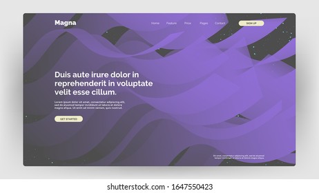 Homepage, landing page background. Abstract liquid, fluid shapes composition. 3D effect with blend gradient. 
