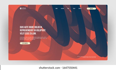 Homepage, landing page background. Abstract liquid, fluid shapes composition. 3D effect with blend gradient. 
