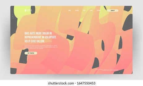 Homepage, landing page background. Abstract liquid, fluid shapes composition. 3D effect with blend gradient. 