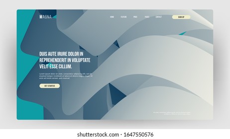 Homepage, landing page background. Abstract liquid, fluid shapes composition. 3D effect with blend gradient. 