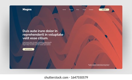 Homepage, landing page background. Abstract liquid, fluid shapes composition. 3D effect with blend gradient. 