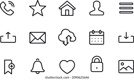 Diseño vectorial de iconos de línea de inicio 