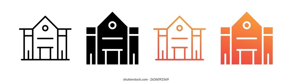 Homepage Multi Style Icon Set Vector
