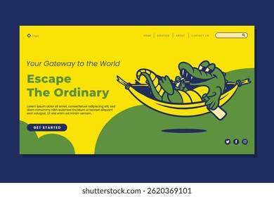 Homepage. Seo promotion icon in social networks and business. Animal wild illustration. Landing Page. Vector illustration for a web page.