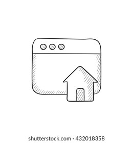 Homepage vector sketch icon isolated on background. Hand drawn Homepage icon. Homepage sketch icon for infographic, website or app.