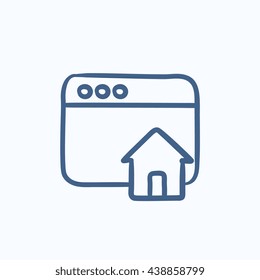 Homepage vector sketch icon isolated on background. Hand drawn Homepage icon. Homepage sketch icon for infographic, website or app.