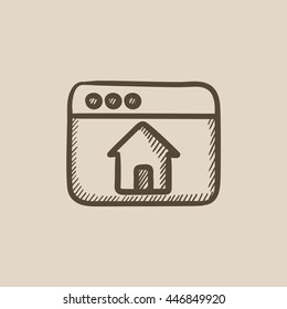 Homepage vector sketch icon isolated on background. Hand drawn Homepage icon. Homepage sketch icon for infographic, website or app.