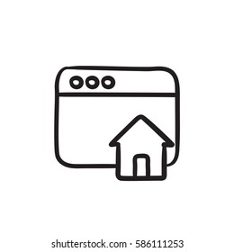 Homepage vector sketch icon isolated on background. Hand drawn Homepage icon. Homepage sketch icon for infographic, website or app.