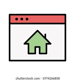Homepage, web, browser icon vector image. Can also be used for seo and web. Suitable for use on web apps, mobile apps and print media.
