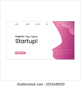 homepage website design with abstract background for your startup team