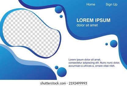 Homepage website template design for desktop UI UX design