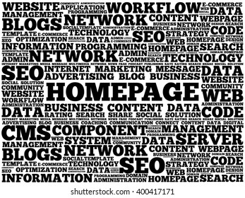 Homepage word cloud, business concept