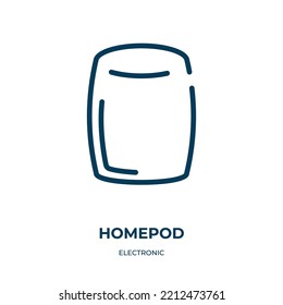 Homepod icon. Linear vector illustration from electronic collection. Outline homepod icon vector. Thin line symbol for use on web and mobile apps, logo, print media.
