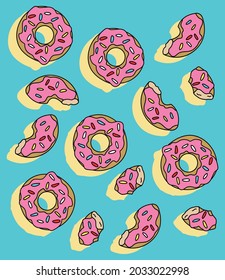 Fondo azul de donuts rosa de Homer