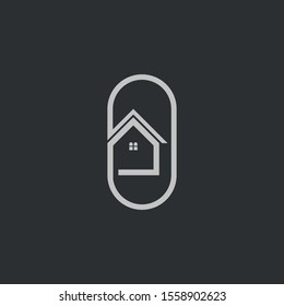home/real estate logo template vector black and white