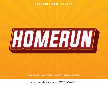 homerun editable text effect template use for business logo and brand