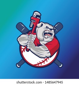 homerun plumbing basball logo vector