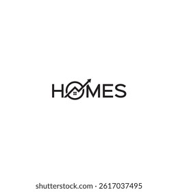Homes and Arrow logo or wordmark design