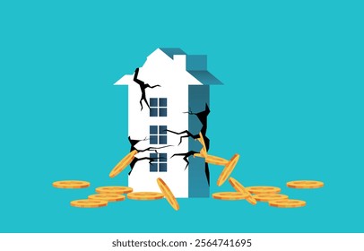 Homes depreciate in value, home prices plummet, the real estate industry grows and declines, and gold coins are scattered from dilapidated houses