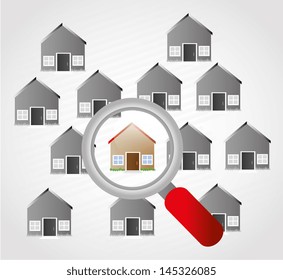 homes design over gray background vector illustration