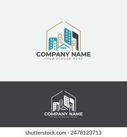 Concepto de logotipo de casas concepto de construcción de servicios inmobiliarios concepto de construcción de edificios