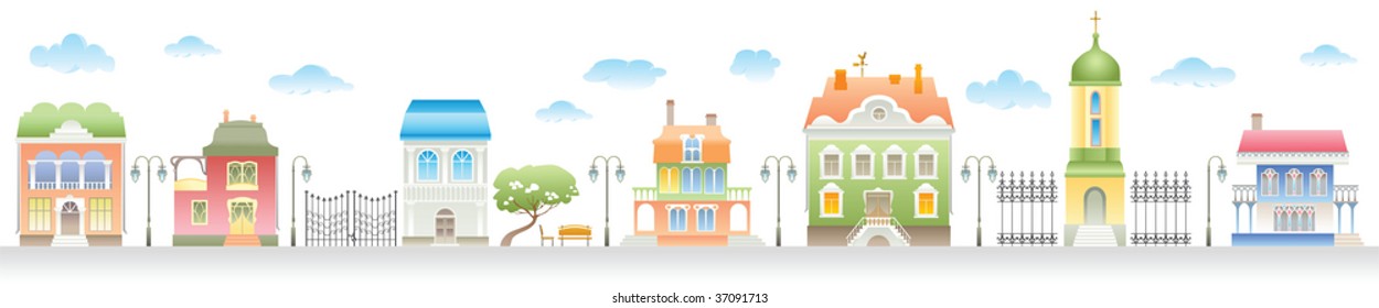 Homes on a street.