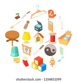 Homes things icons set. Cartoon set of 25 homes things vector icons for web isolated on white background