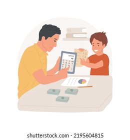 Homeschool Budget Isolated Cartoon Vector Illustration. Parent Counting On Calculator, Create Home Budget, Financial Planning, Education Expenses, Preparation For Homeschooling Vector Cartoon.