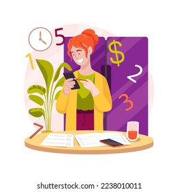 Homeschool budget isolated cartoon vector illustration. Parent counting on calculator, create home budget, financial planning, education expenses, preparation for homeschooling vector cartoon.