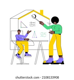 Home-school your kids abstract concept vector illustration. Distance learning, remote home education, structured school program, parents help kids study during quarantine abstract metaphor.