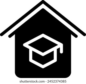 homeschooling glyph icon illustration vector