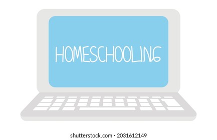 ilustración de escolaridad en casa con equipo portátil