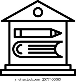 Homeschooling Line Vector Icon Design