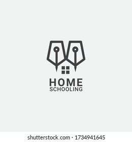 Homeschooling logo design template illustrations.