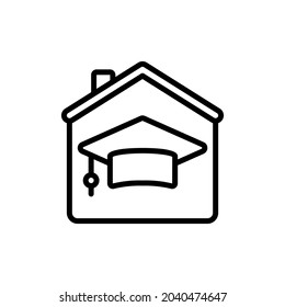 Homeschooling Silhouette Icon On White Background