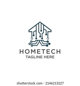 Hometech logo icon design vector template