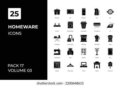 Homeware icons collection. Set contains such Icons as apartment, box, cardboard and more	